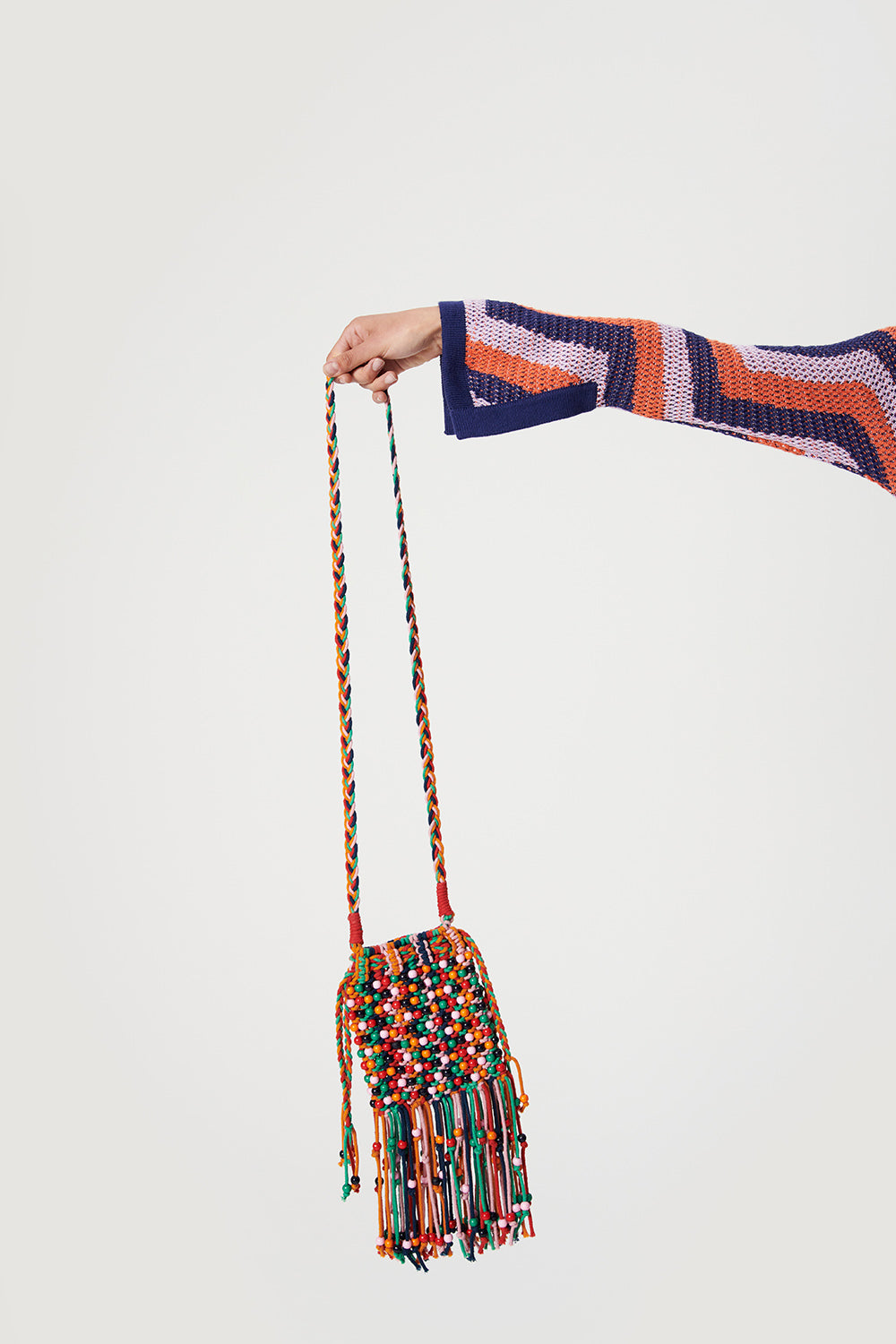 Trippy Hand Knitted Macrame Mini Bag